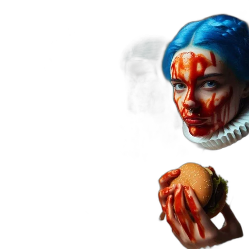 food, face, creature, mask, concept art, pixel art, photorealistic, 3d render transparent PNG cut-out