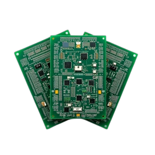 crown, green, set, circuit, boards, displayed, white, background transparent PNG cut-out