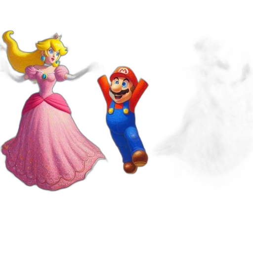 dress, crown, concept art, 3d render, fog, fire, snow, mario transparent PNG cut-out