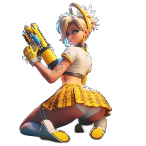 weapon, dress, staff, robot, concept art, pixel art, anime, 3d render transparent PNG cut-out