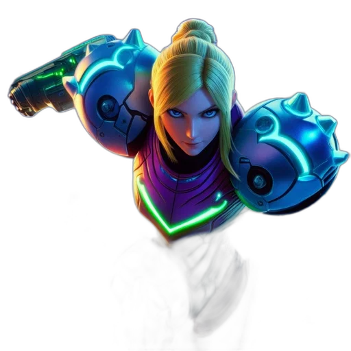 weapon, robot, staff, face, concept art, 3d render, cyberpunk, fantasy art transparent PNG cut-out