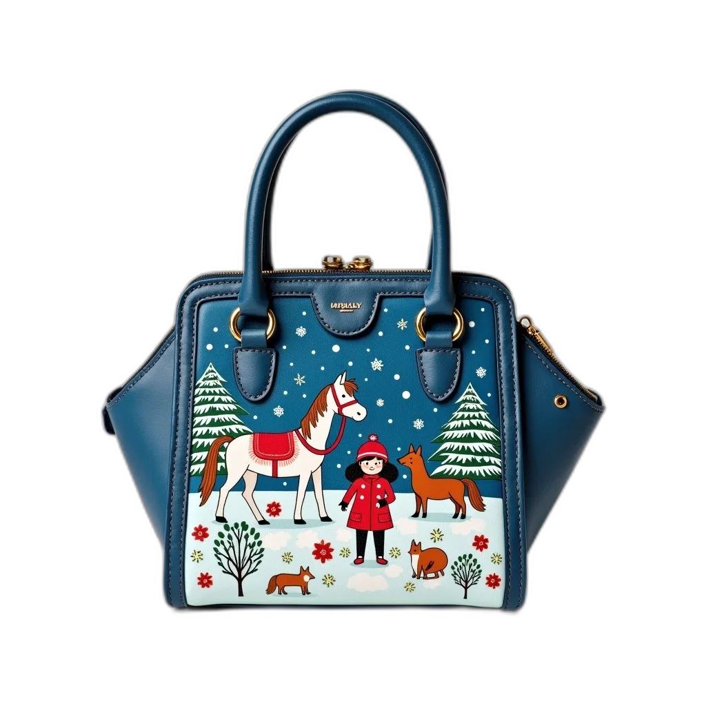 small, blue, patterned, handbag, gold, clasp, zipper, closure transparent PNG cut-out