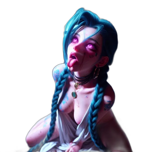 jewelry, robot, dress, face, cyberpunk, 3d render, concept art, vaporwave transparent PNG cut-out