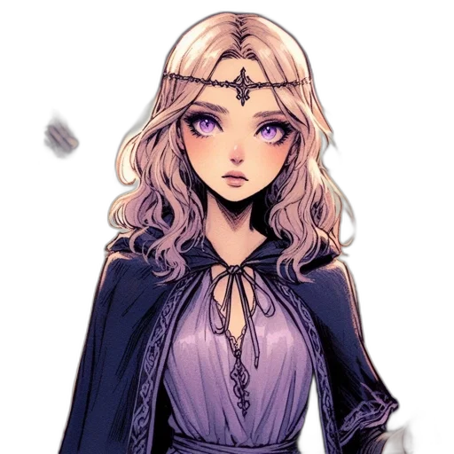 dress, staff, crown, face, pixel art, fantasy art, concept art, anime transparent PNG cut-out