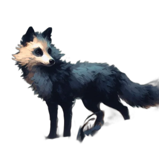 animal, creature, staff, concept art, watercolor, pixel art, fantasy art, blue transparent PNG cut-out