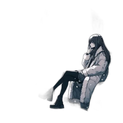 jacket, umbrella, face, robot, concept art, watercolor, pixel art, anime transparent PNG cut-out