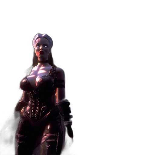 mask, staff, weapon, dress, concept art, 3d render, cyberpunk, comic book art transparent PNG cut-out
