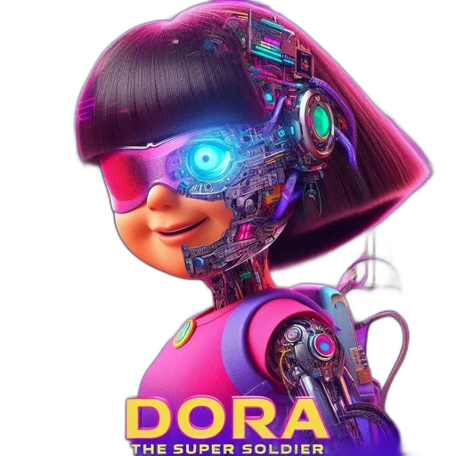robot, face, concept art, cyberpunk, 3d render, cartoon, image, features transparent PNG cut-out