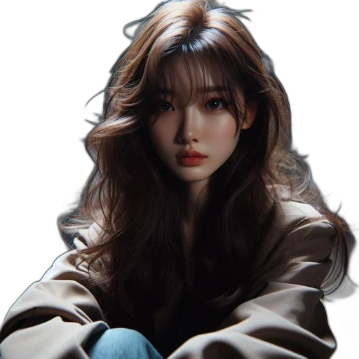 hair, face, jacket, photorealistic, oil painting, fantasy art, anime, neon lights transparent PNG cut-out
