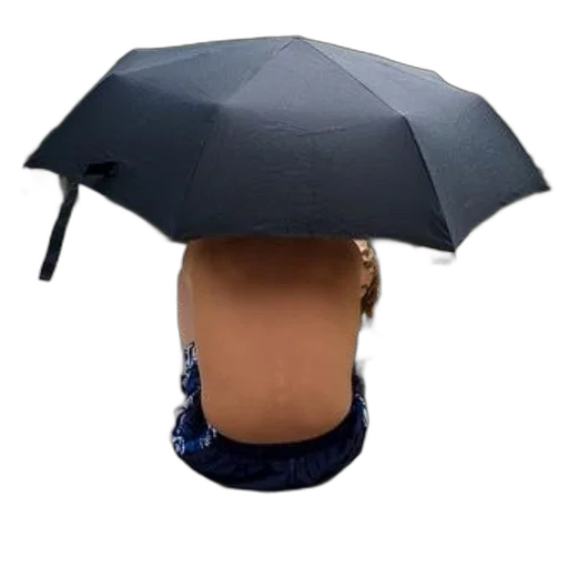 umbrella, hat, crown, mask, 3d render, photorealistic, rain, person transparent PNG cut-out