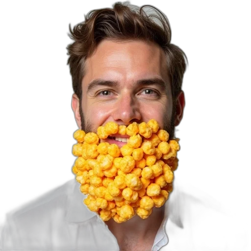 food, crown, face, mask, photorealistic, man, full, beard transparent PNG cut-out
