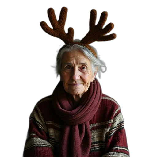 crown, hat, staff, animal, 3d render, photorealistic, older, woman transparent PNG cut-out