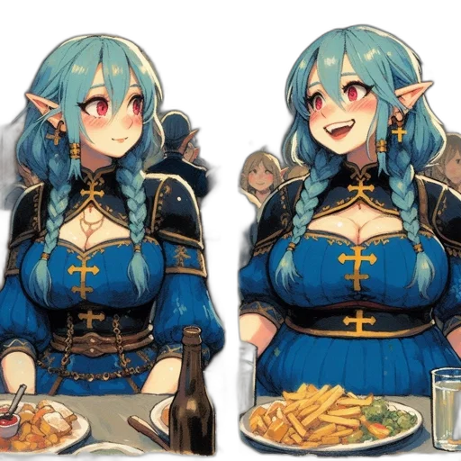 food, concept art, fantasy art, pixel art, anime, blue, dark, monochrome transparent PNG cut-out