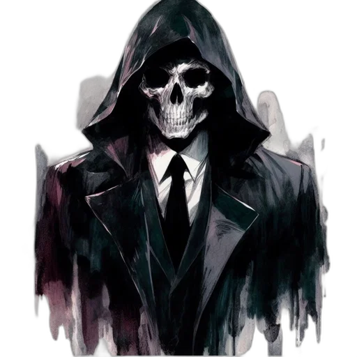 mask, jacket, face, concept art, comic book art, pixel art, fantasy art, dark transparent PNG cut-out