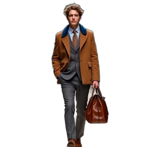 jacket, photorealistic, concept art, earth tones, dark, colorful, golden, young transparent PNG cut-out