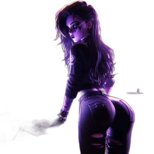 comic book art, cyberpunk, concept art, fantasy art, neon lights, fire, dark, animated transparent PNG cut-out