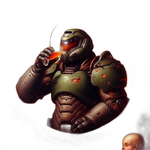 robot, weapon, creature, face, concept art, fantasy art, photorealistic, pixel art transparent PNG cut-out