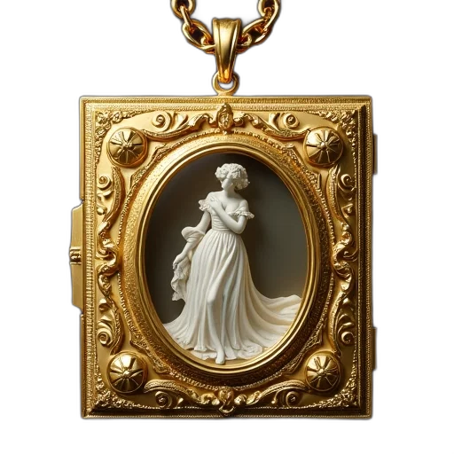 jewelry, crown, staff, dress, oil painting, photorealistic, 3d render, gold transparent PNG cut-out