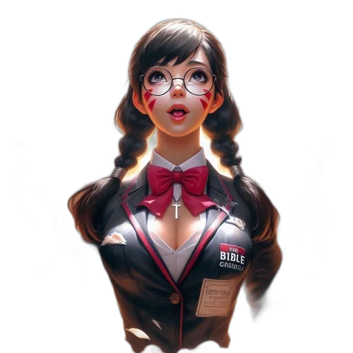 staff, dress, jacket, comic book art, cartoon, concept art, fantasy art, young transparent PNG cut-out