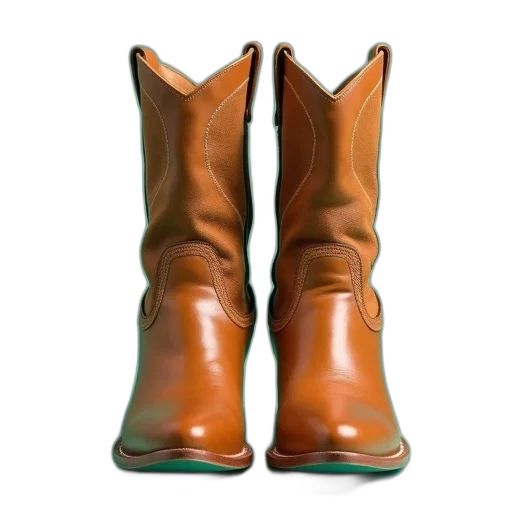 shoes, 3d render, boots, tan, turquoise, trim, brown, heel transparent PNG cut-out