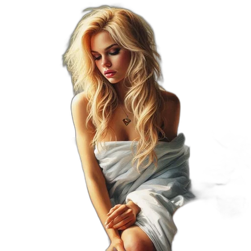 dress, jewelry, photorealistic, oil painting, fantasy art, pixel art, woman, white transparent PNG cut-out