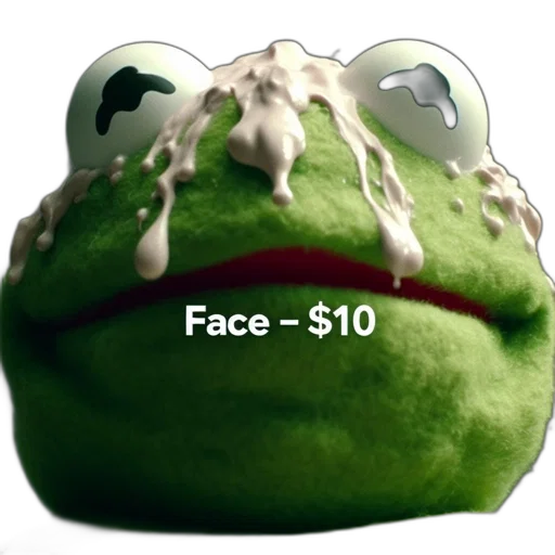 face, mask, creature, animal, photorealistic, 3d render, concept art, kermit transparent PNG cut-out