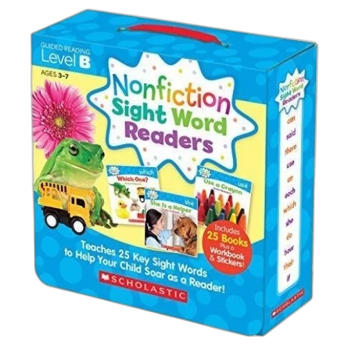 colorful, box, set, titled, nonfiction, sight, word, readers transparent PNG cut-out