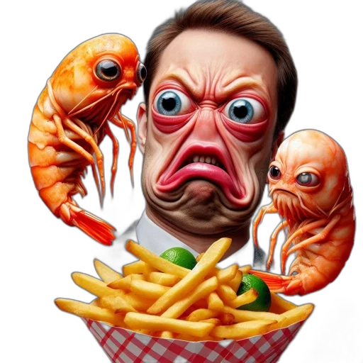 food, creature, face, mask, photorealistic, concept art, 3d render, pixel art transparent PNG cut-out