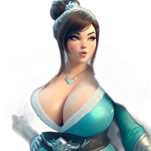 dress, staff, jewelry, face, fantasy art, concept art, 3d render, photorealistic transparent PNG cut-out