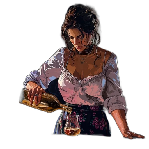 dress, jewelry, oil painting, photorealistic, concept art, comic book art, earth tones, woman transparent PNG cut-out