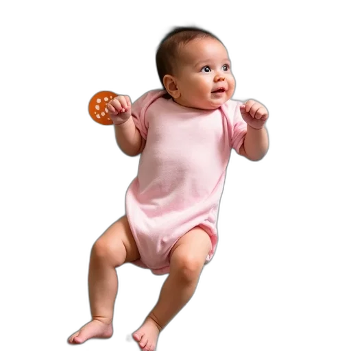 dress, shoes, creature, photorealistic, 3d render, concept art, baby, lying transparent PNG cut-out