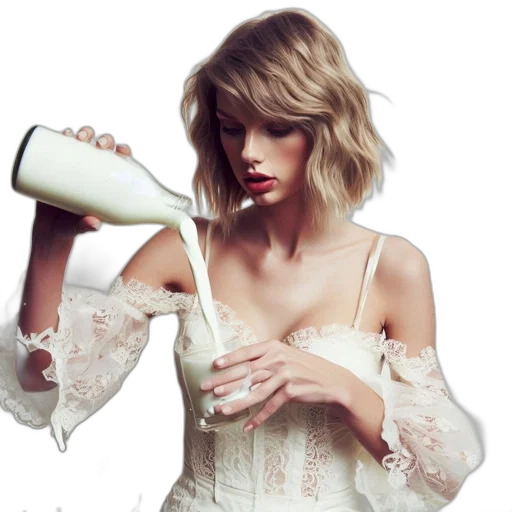 dress, bottle, photorealistic, concept art, 3d render, pixel art, woman, pours transparent PNG cut-out