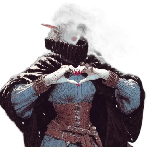 mask, dress, jacket, face, fantasy art, concept art, comic book art, watercolor transparent PNG cut-out
