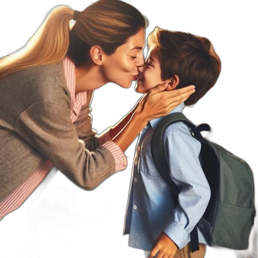 photorealistic, concept art, watercolor, 3d render, loving, mother, gives, her transparent PNG cut-out