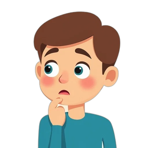 face, cartoon, 3d render, concept art, photorealistic, character, puzzled, expression transparent PNG cut-out