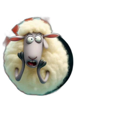 hat, creature, animal, jewelry, 3d render, concept art, alarmed, sheep transparent PNG cut-out