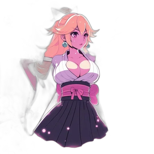 dress, staff, crown, flower, concept art, anime, pixel art, cartoon transparent PNG cut-out