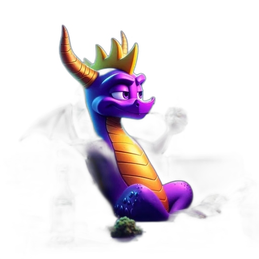 dragon, crown, staff, creature, concept art, fantasy art, 3d render, pixel art transparent PNG cut-out