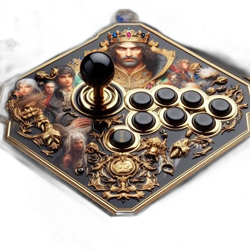 3d render, concept art, fantasy art, photorealistic, elaborate, gaming, controller, royal transparent PNG cut-out