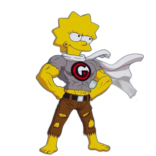weapon, staff, pixel art, cartoon, comic book art, concept art, lisa, simpson transparent PNG cut-out