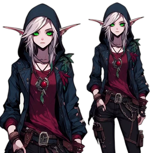 staff, jacket, concept art, fantasy art, pixel art, anime, dark, green transparent PNG cut-out