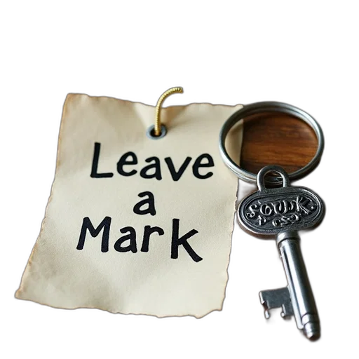 silver, key, decorative, handle, lying, wooden, surface, next transparent PNG cut-out