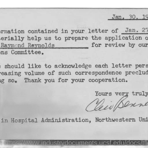 letter, dated, january, 1946, department, hospital, administration, northwestern transparent PNG cut-out