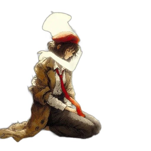 hat, jacket, staff, sword, concept art, watercolor, pixel art, fantasy art transparent PNG cut-out