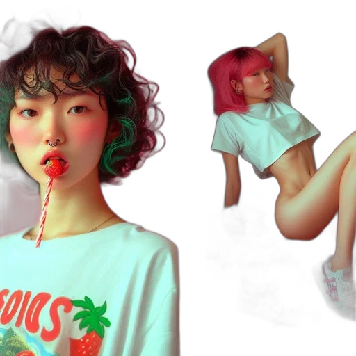vaporwave, photorealistic, concept art, fantasy art, neon lights, fire, pastel, red transparent PNG cut-out