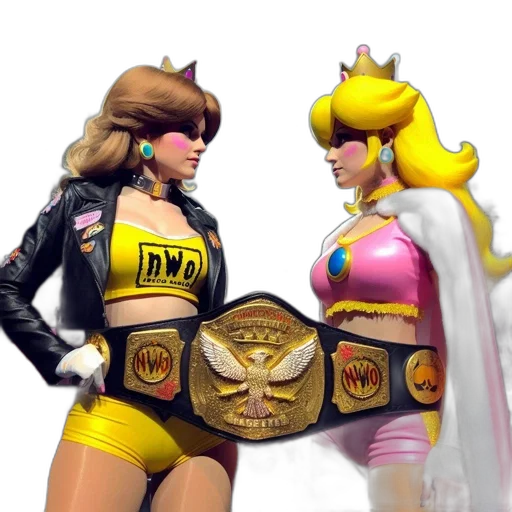 crown, concept art, 3d render, two, stylized, female, characters, face transparent PNG cut-out