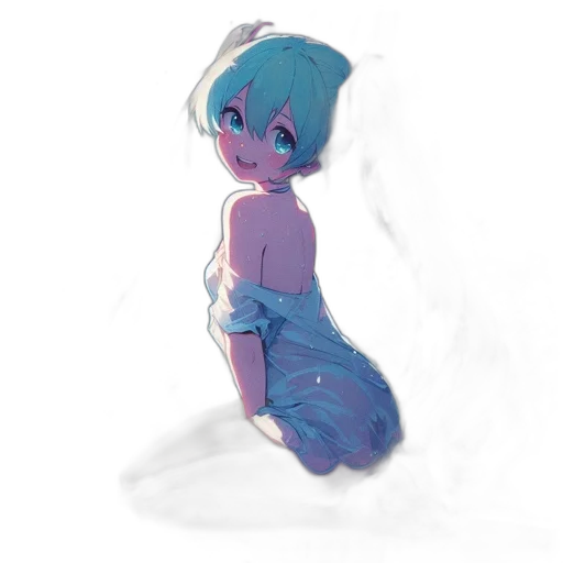 creature, dress, robot, mask, watercolor, concept art, anime, vaporwave transparent PNG cut-out