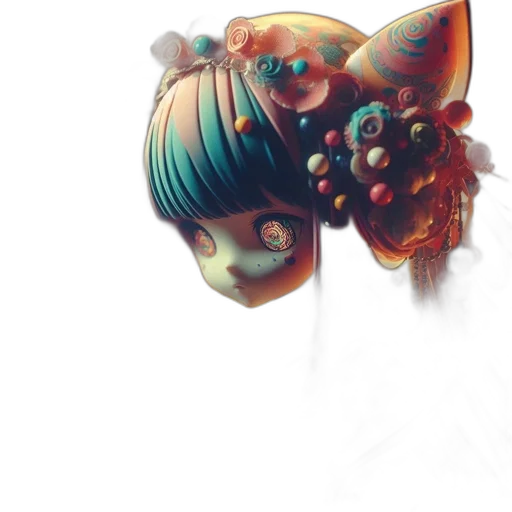 mask, face, crown, umbrella, concept art, 3d render, photorealistic, anime transparent PNG cut-out