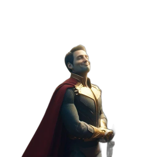 crown, sword, staff, robot, concept art, comic book art, 3d render, fantasy art transparent PNG cut-out