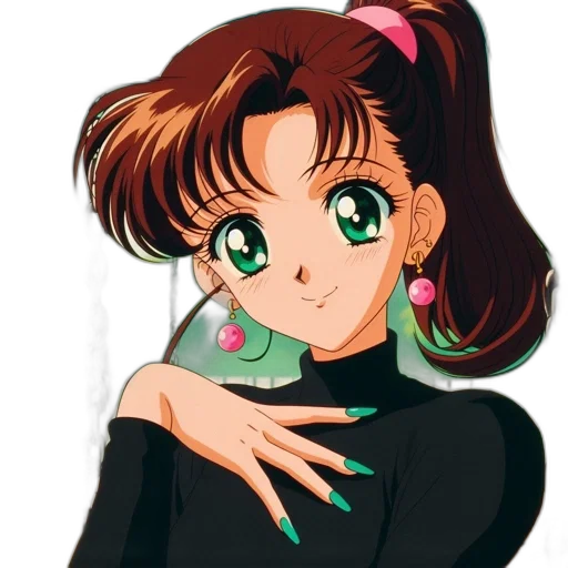 jewelry, dress, face, staff, anime, vaporwave, cartoon, photorealistic transparent PNG cut-out